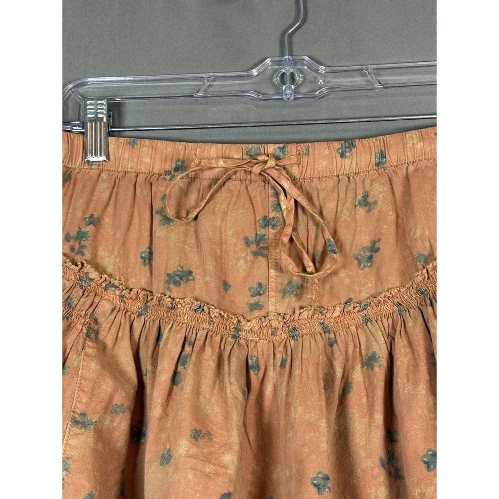 Free People Callista Printed Shorts Peach Boho Cottagecore Women's Medium - Picture 5 of 14